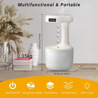 Amya Nature Anti Gravity Humidifier with Floating Water Drops | LED Mist Air Humidifier