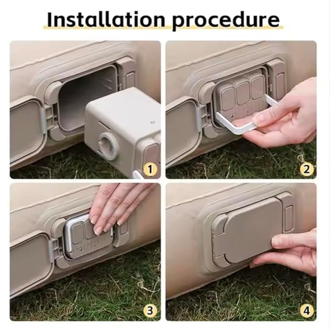 Amya Nature Inflatable Single Air Bed with Built-in Electric Pump | Portable Air Mattress for Home, Camping & Travel .