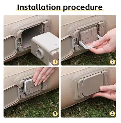 Amya Nature Inflatable Single Air Bed with Built-in Electric Pump | Portable Air Mattress for Home, Camping & Travel .